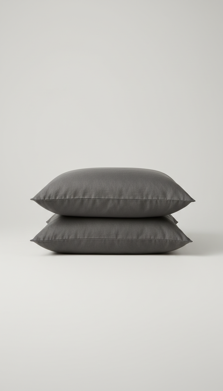 Deep pewter pillow stack duo