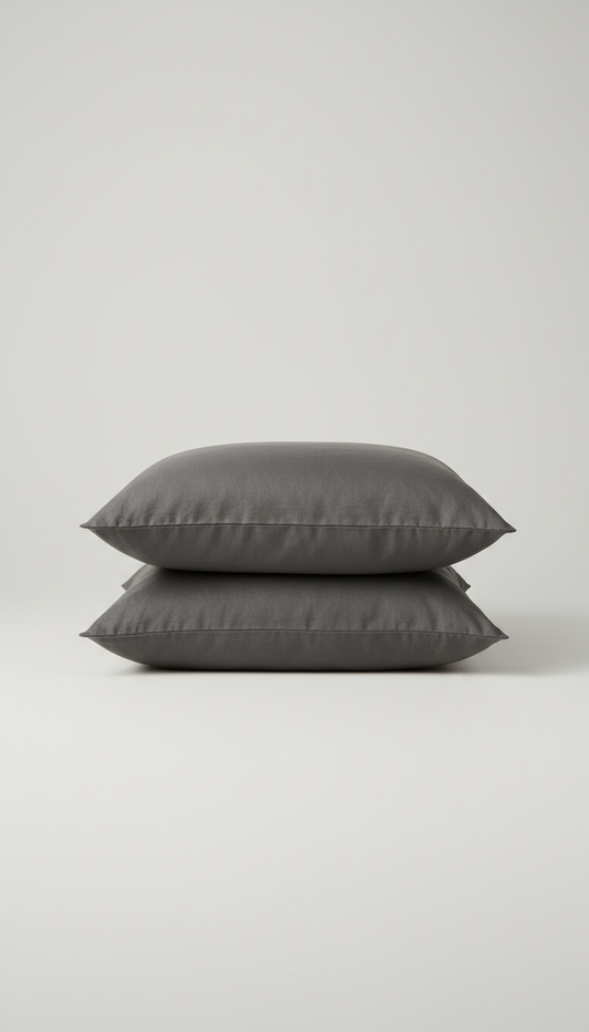 Deep pewter pillow stack duo
